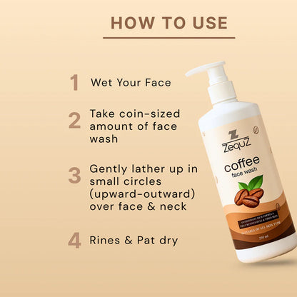 Zequz Coffee Face Wash - (1 Pc / 250 ML) signaturekarts