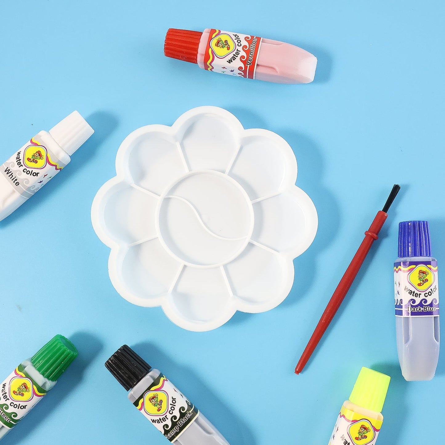 Kids Water Colour Painting Set with Brush & Mixing Palette (1 Set) The Morsignaturekarts