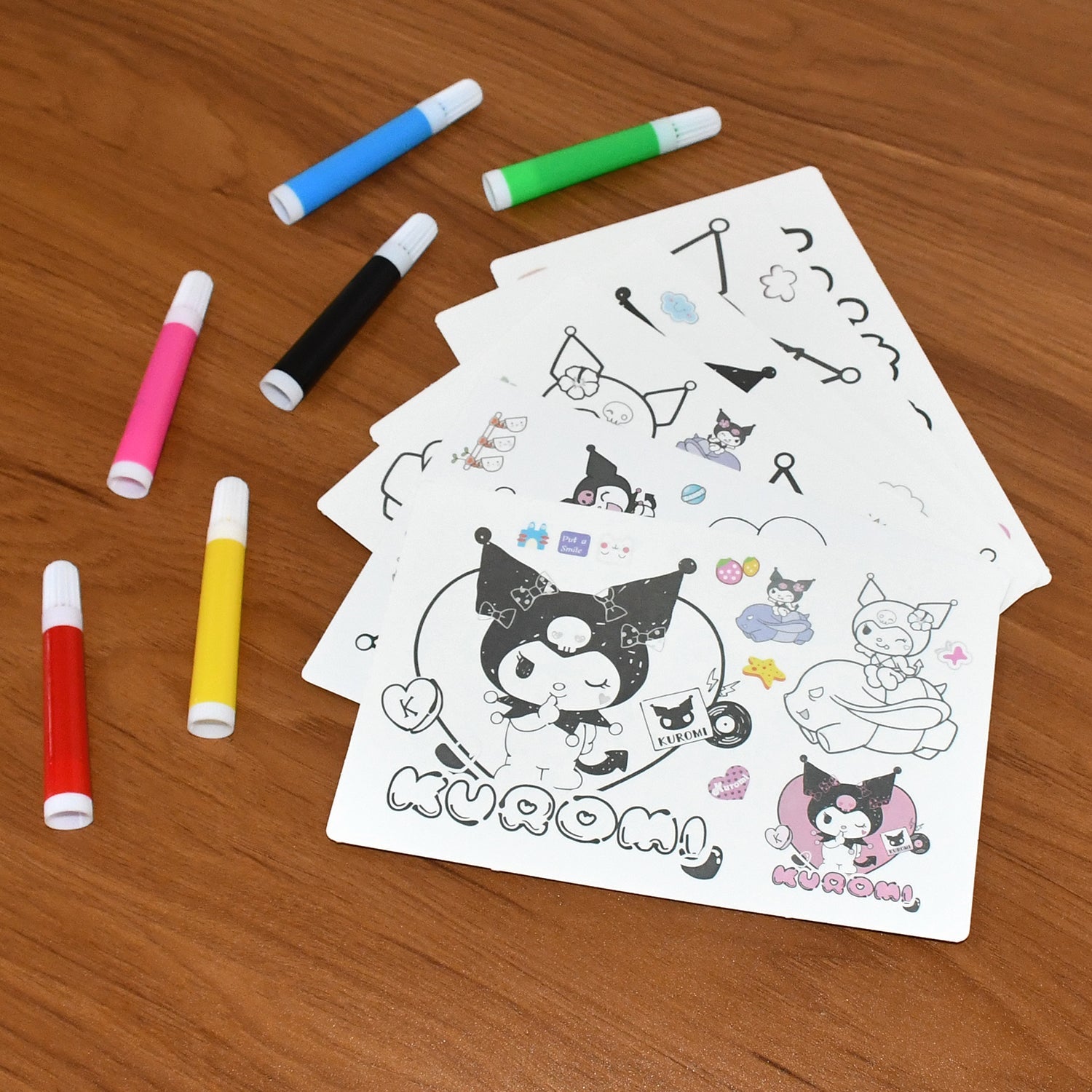 Coloring Book for Kids 6 Sheets with 6 Colorful Markers  (1 Set) signaturekarts