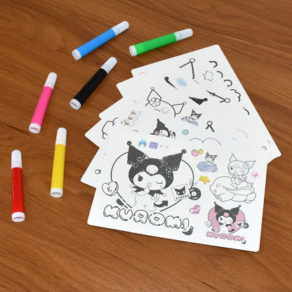 Coloring Book for Kids 6 Sheets with 6 Colorful Markers  (1 Set) signaturekarts