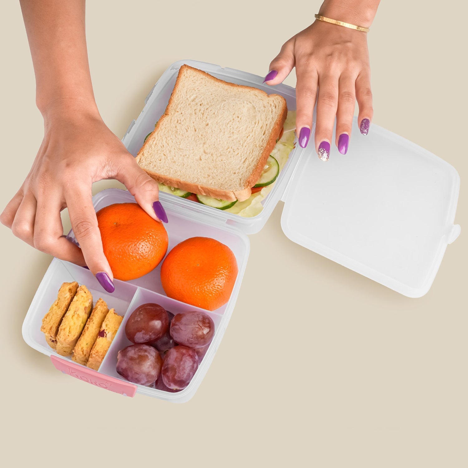 1 Large and 3 Small -Compartment 1400 ML Multipurpose Lunch Box (1400 ML / 1 Pc) The Morsignaturekarts