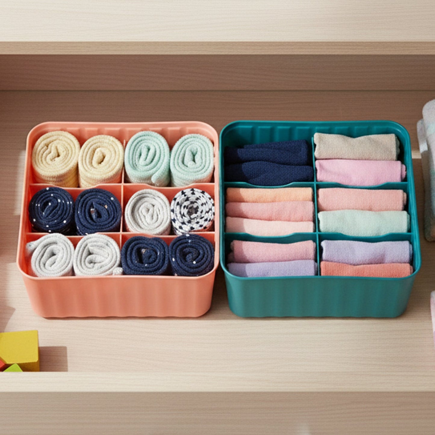 Square Organizer Box with 6 Compartments (Set of 2) The Morsignaturekarts