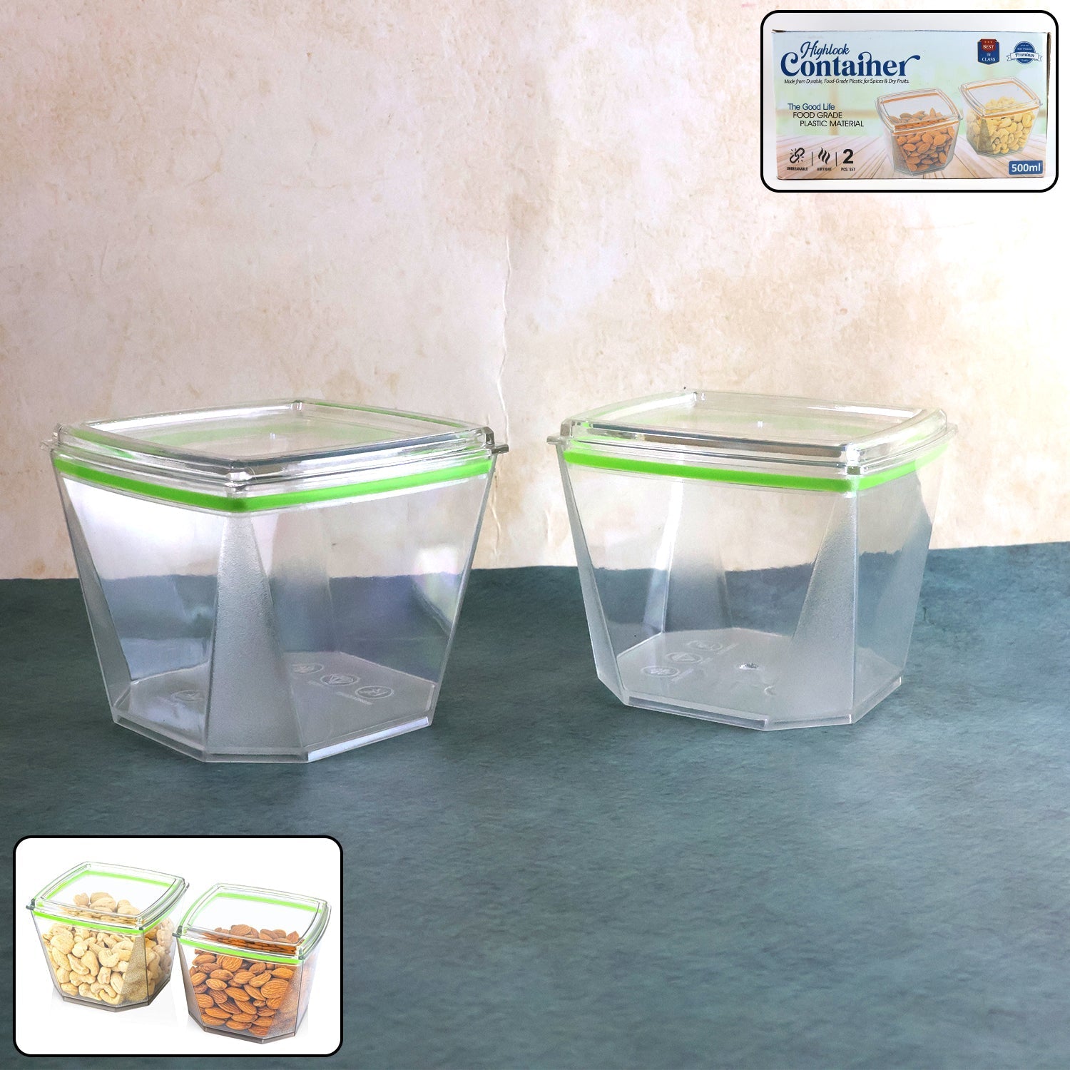 Food Storage Container Set with Leak-Proof Lid (500 ML / 2 Pc) The Morsignaturekarts