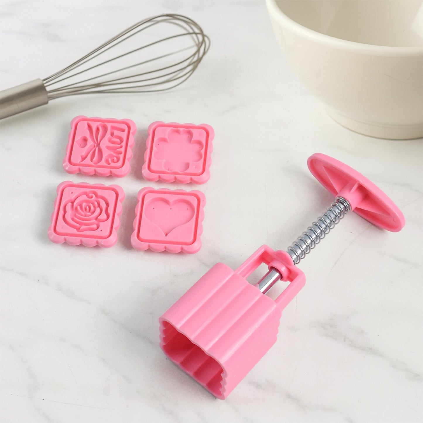 Multipurpose Cookie Biscuit Stamp Mold Set with Press Handle signaturekarts