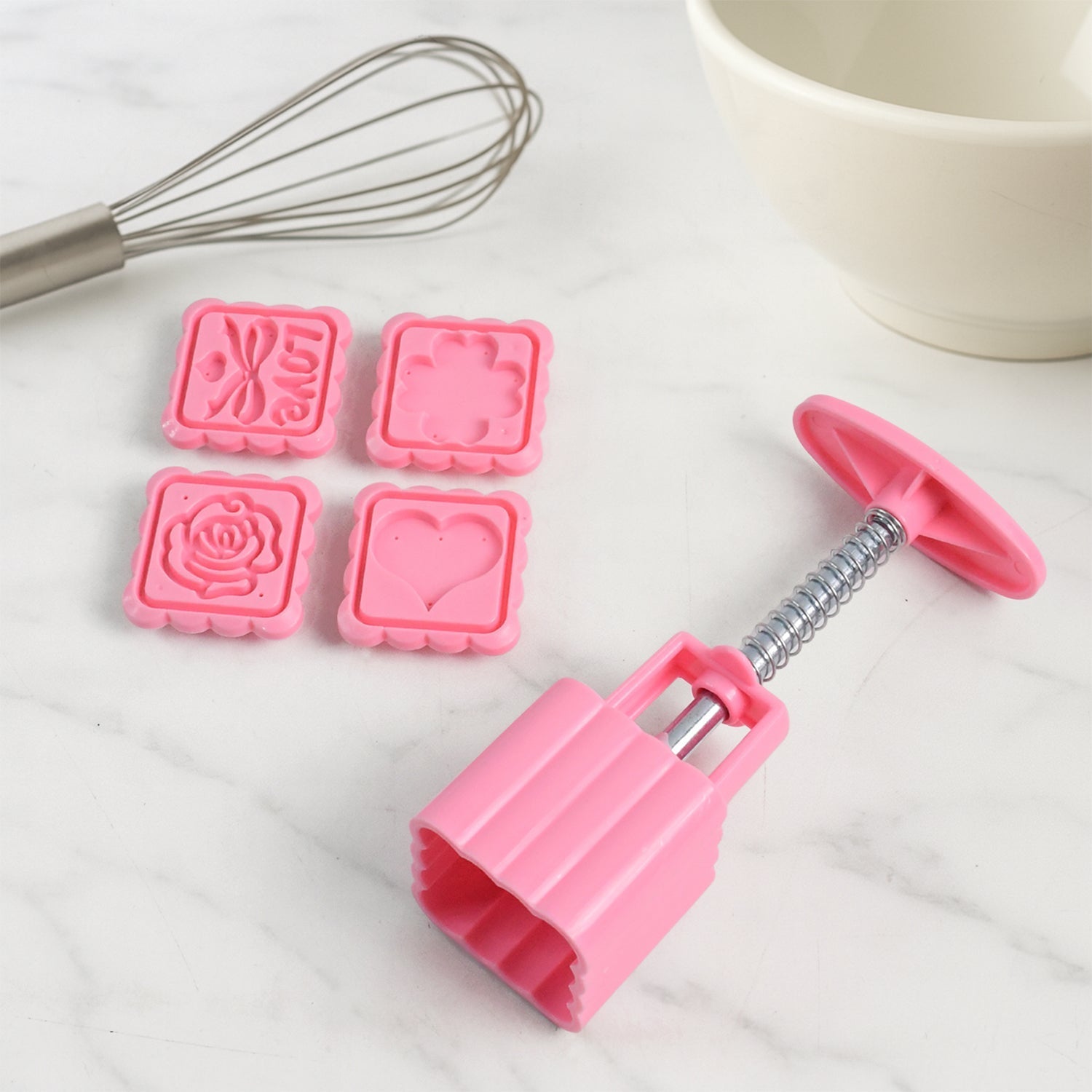Multipurpose Cookie Biscuit Stamp Mold Set with Press Handle signaturekarts