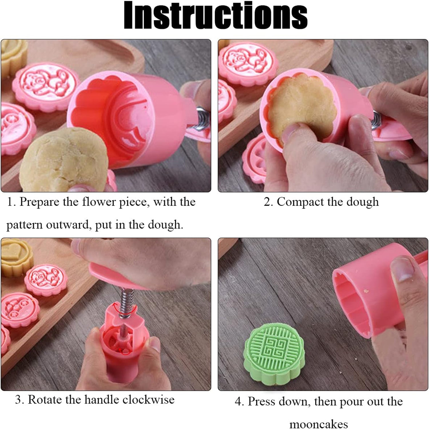 Multipurpose Cookie Biscuit Stamp Mold Set with Press Handle signaturekarts