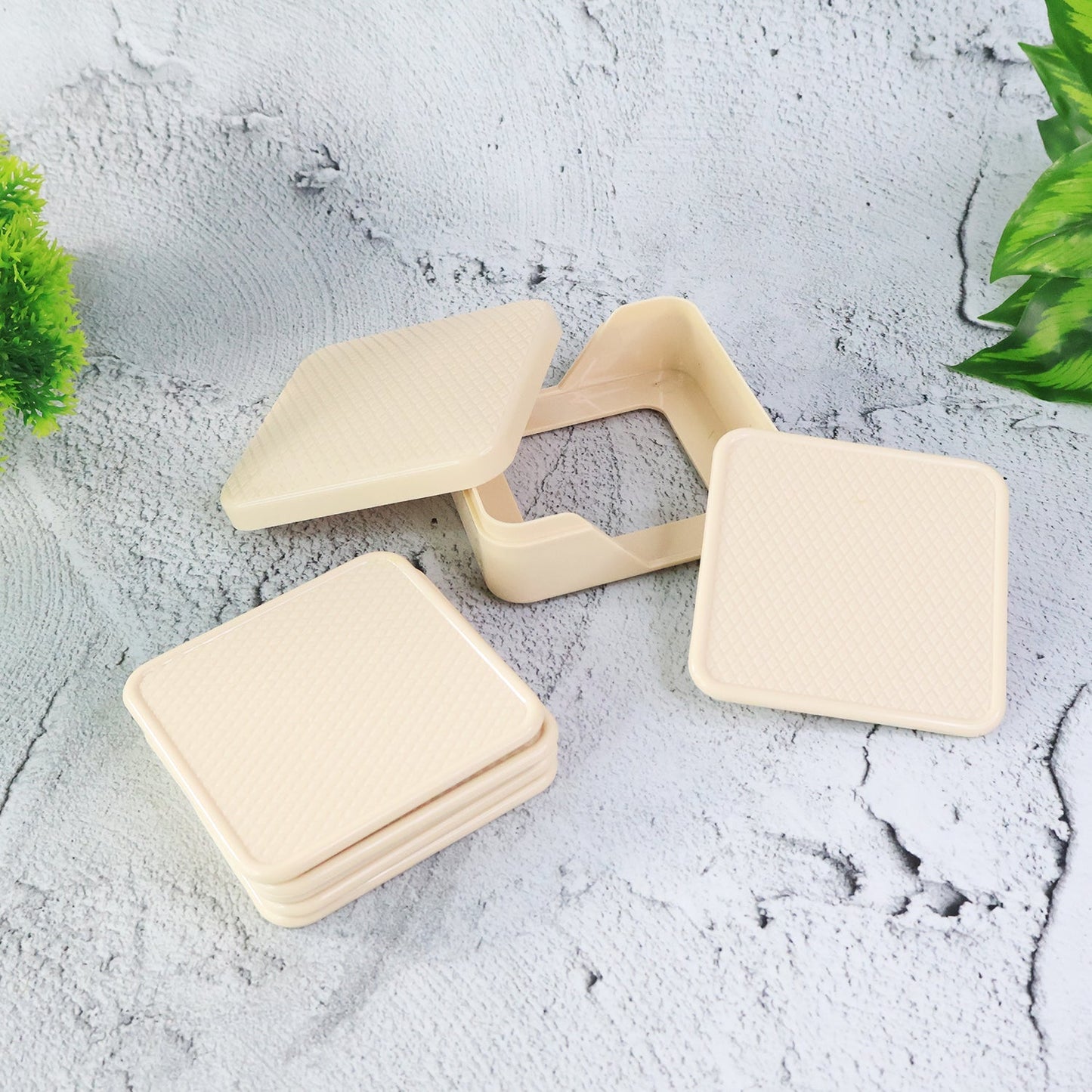 Ganesh Premium Square Coasters with Storage Box (6 Pc / Set) signaturekarts