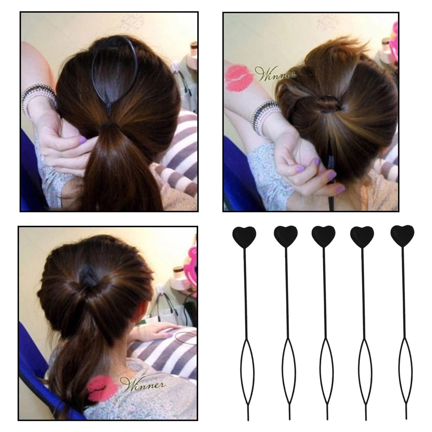 Heart-Shaped Hairpin Set (2 Pcs) The Morsignaturekarts