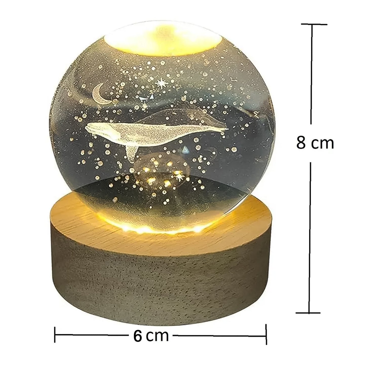 Fish 3D Crystal Ball lamps With Base (1 Pc) Signature kart