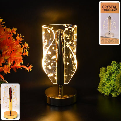 Luxury Golden Leaf Design Crystal Table Lamp (1 Pc) signaturekarts