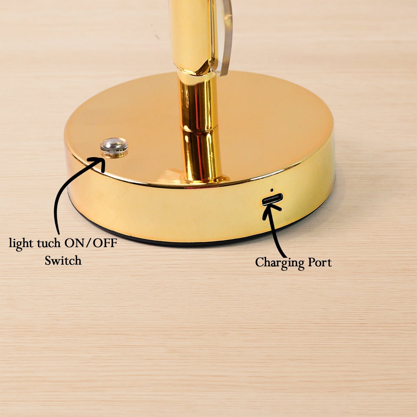 Luxury Golden Leaf Design Crystal Table Lamp (1 Pc) signaturekarts