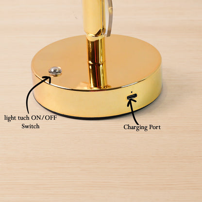 Luxury Golden Leaf Design Crystal Table Lamp (1 Pc) signaturekarts