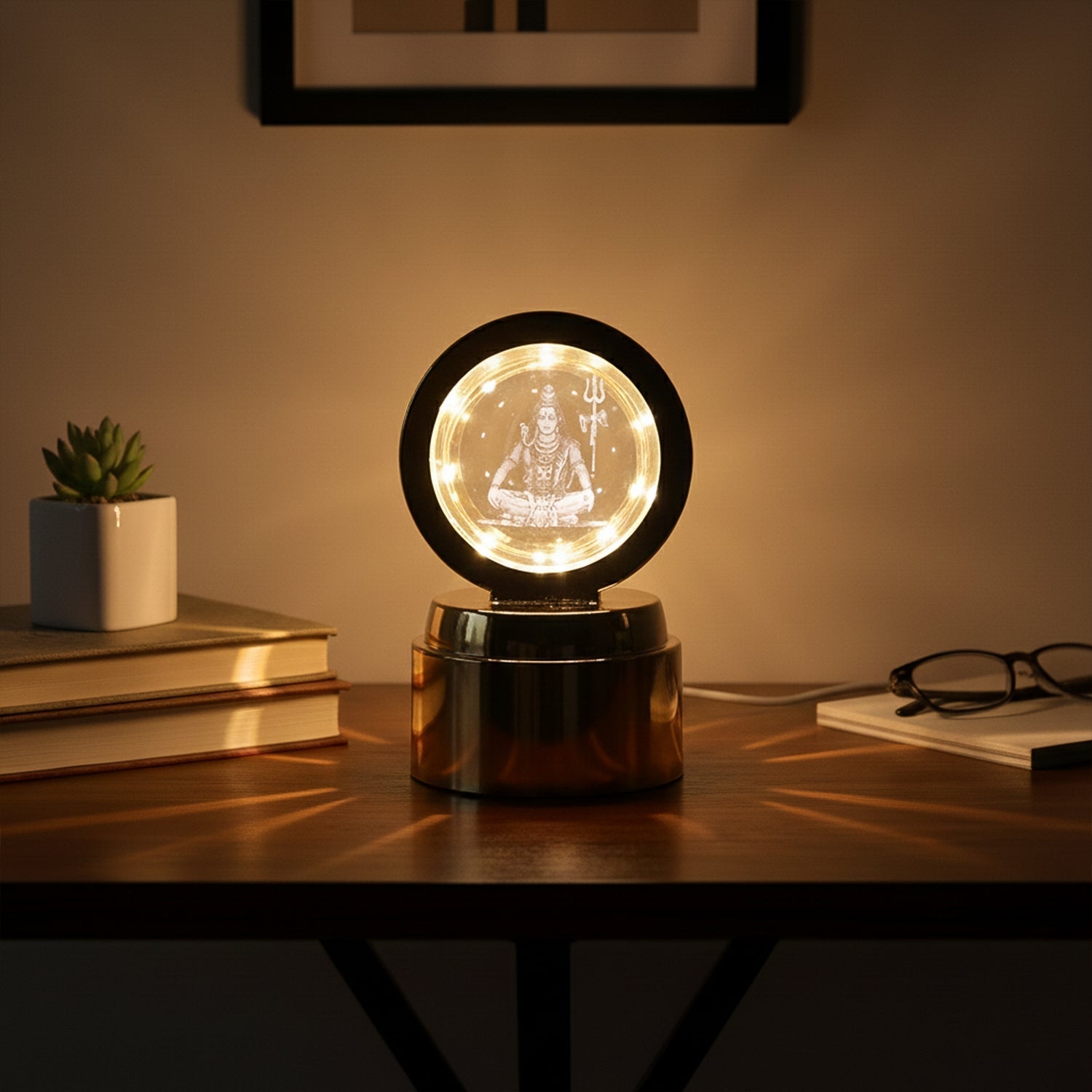 Mahadev 3D Crystal Ball Night Light (1 Pc) The Morsignaturekarts