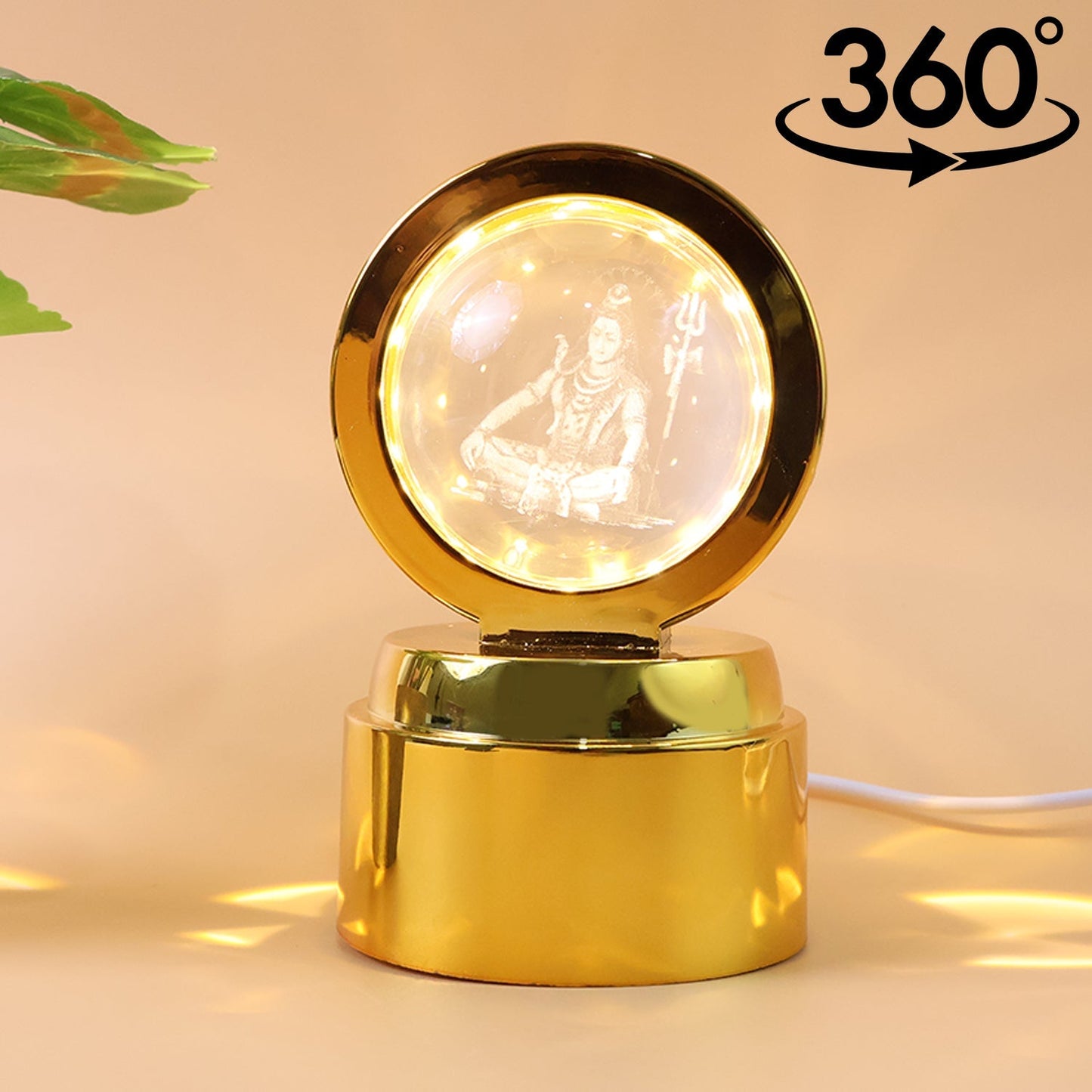 Mahadev 3D Crystal Ball Night Light (1 Pc) The Morsignaturekarts