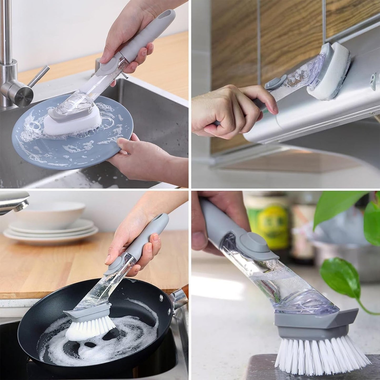 2 in 1 Soap-Dispensing Dish Brush - (Set) signaturekarts