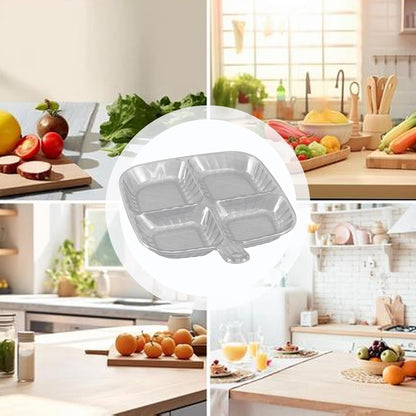 Plastic Kitchen Trays for Serving (4 Compartment / 1 Pc) Signature kart