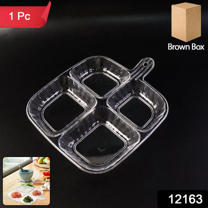 Plastic Kitchen Trays for Serving (4 Compartment / 1 Pc) Signature kart