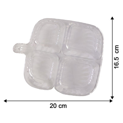 Plastic Kitchen Trays for Serving (4 Compartment / 1 Pc) Signature kart