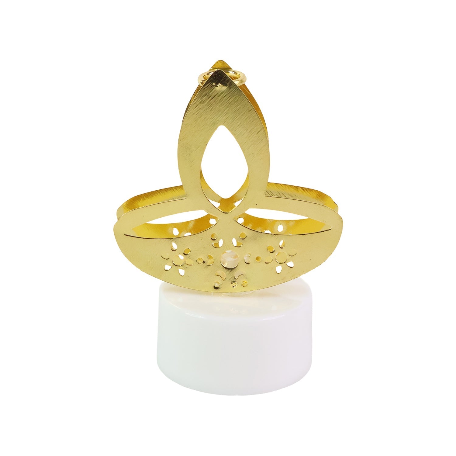 Golden Diya Shaped LED Tealight Candles (12 Pc) signaturekarts