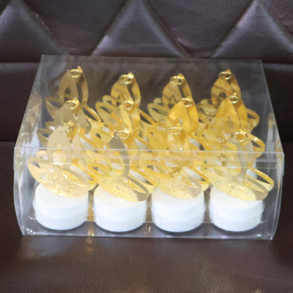 Golden Diya Shaped LED Tealight Candles (12 Pc) signaturekarts