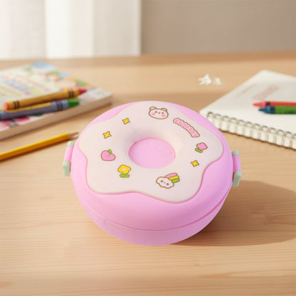 Donut Shaped Double Insulated 3 Compartment Lunch Box (1 Pc / Mix Color) Signaturekarts