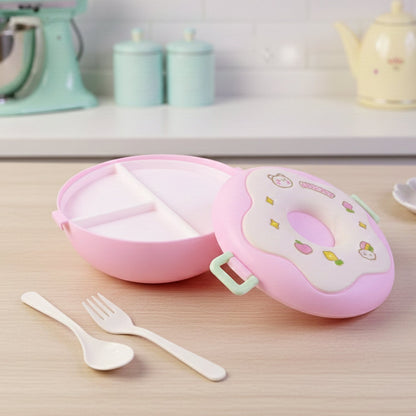 Donut Shaped Double Insulated 3 Compartment Lunch Box (1 Pc / Mix Color) Signaturekarts