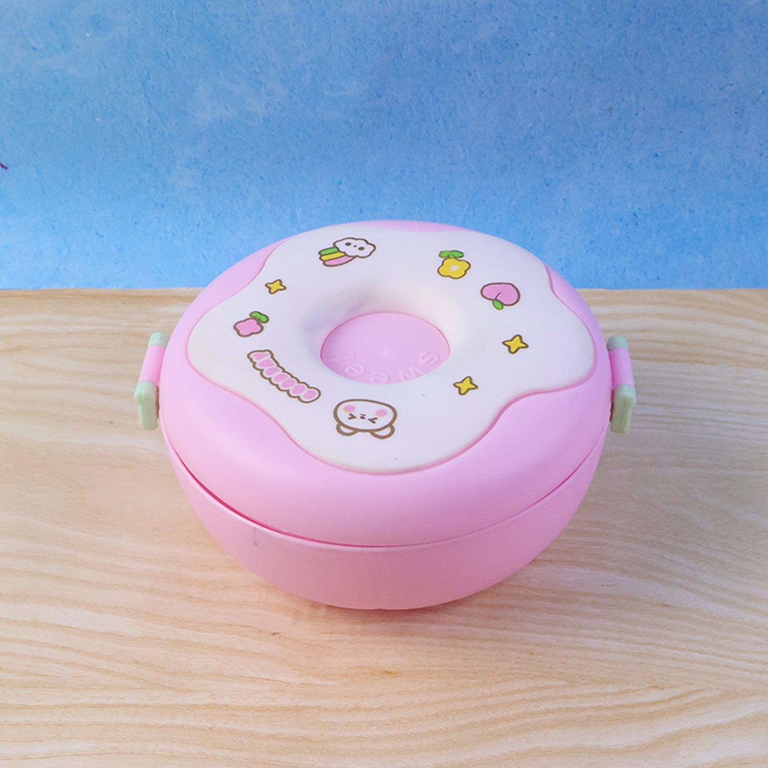 Donut Shaped Double Insulated 3 Compartment Lunch Box (1 Pc / Mix Color) Signaturekarts