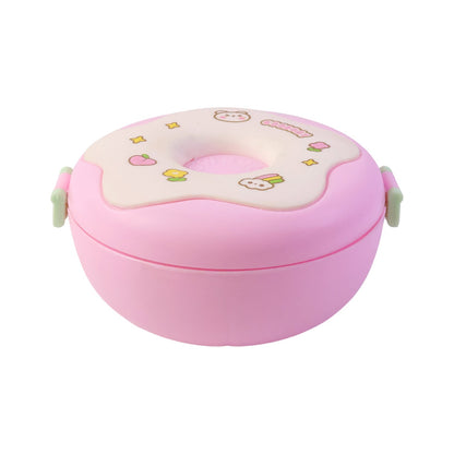 Donut Shaped Double Insulated 3 Compartment Lunch Box (1 Pc / Mix Color) Signaturekarts