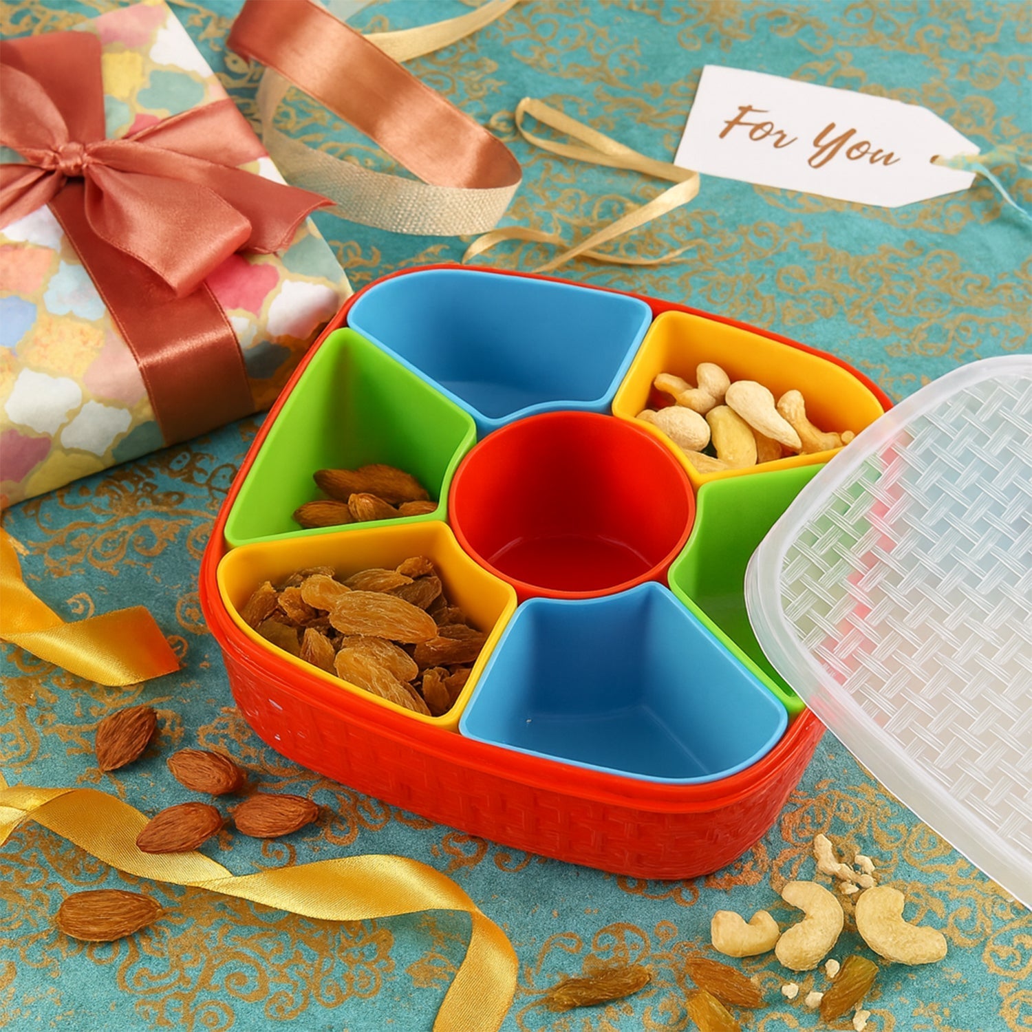 Dry Fruit & Snack Box with Spoon - 1 Set signaturekarts