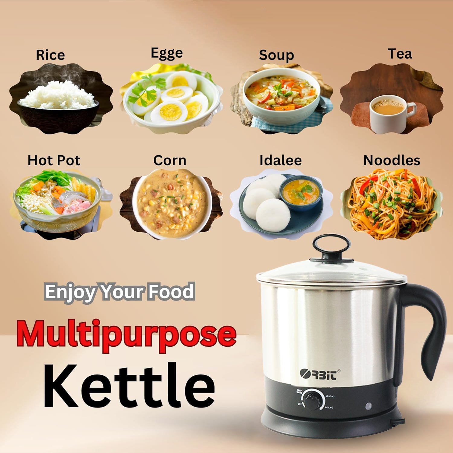 Orbit Electric Idli Cooker and Steamer - 650W signaturekarts