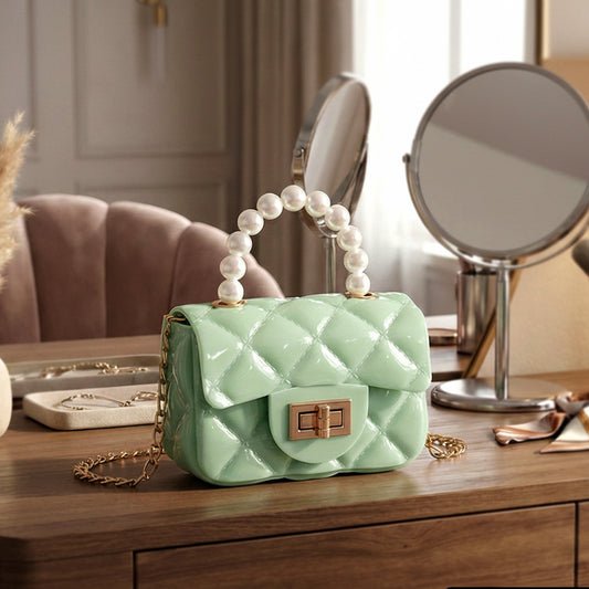 Elegant Quilted Mini Handheld  Sling Fashion Handbag (1 Pc)