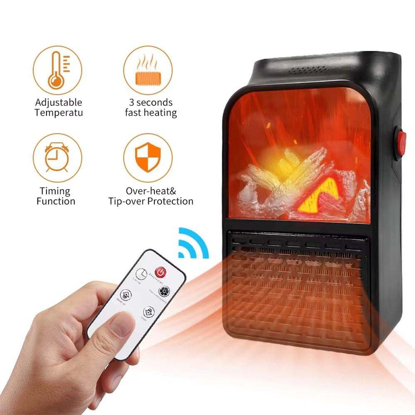 Portable Electric Fireplace lamp LED Flame Heater (1000w / 1 Pc) Signaturekarts