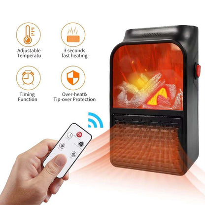 Portable Electric Fireplace lamp LED Flame Heater (1000w / 1 Pc) Signaturekarts