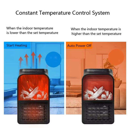 Portable Electric Fireplace lamp LED Flame Heater (1000w / 1 Pc) Signaturekarts
