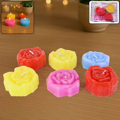 Rose Shaped Wax Candle Set (6 Pc) signaturekarts