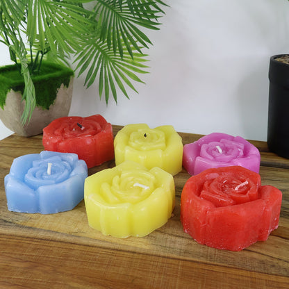 Rose Shaped Wax Candle Set (6 Pc) signaturekarts