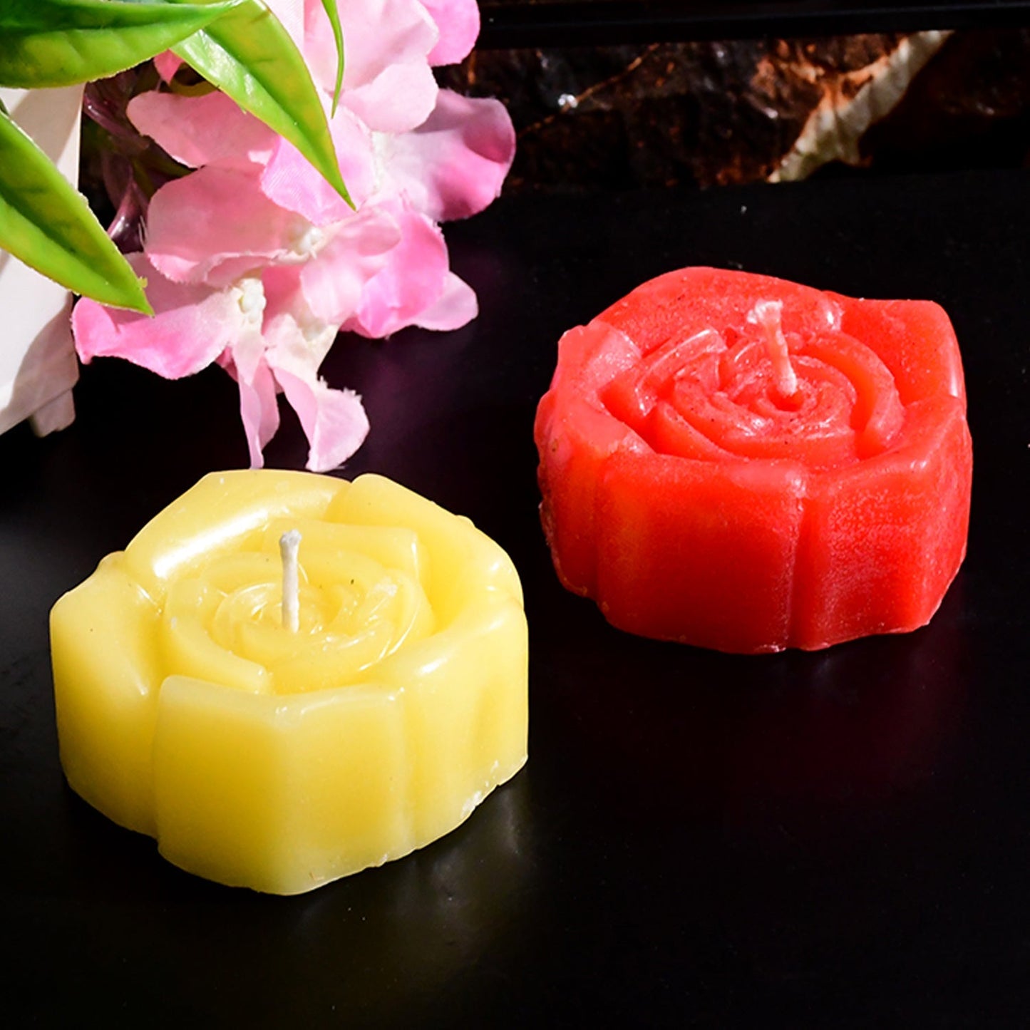 Rose Shaped Wax Candle Set (6 Pc) signaturekarts