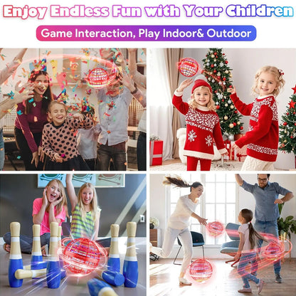 Flying Ball Toys, USB Rechargeable Built-in RGB Lights 360°Rotating Magic Controller signaturekarts
