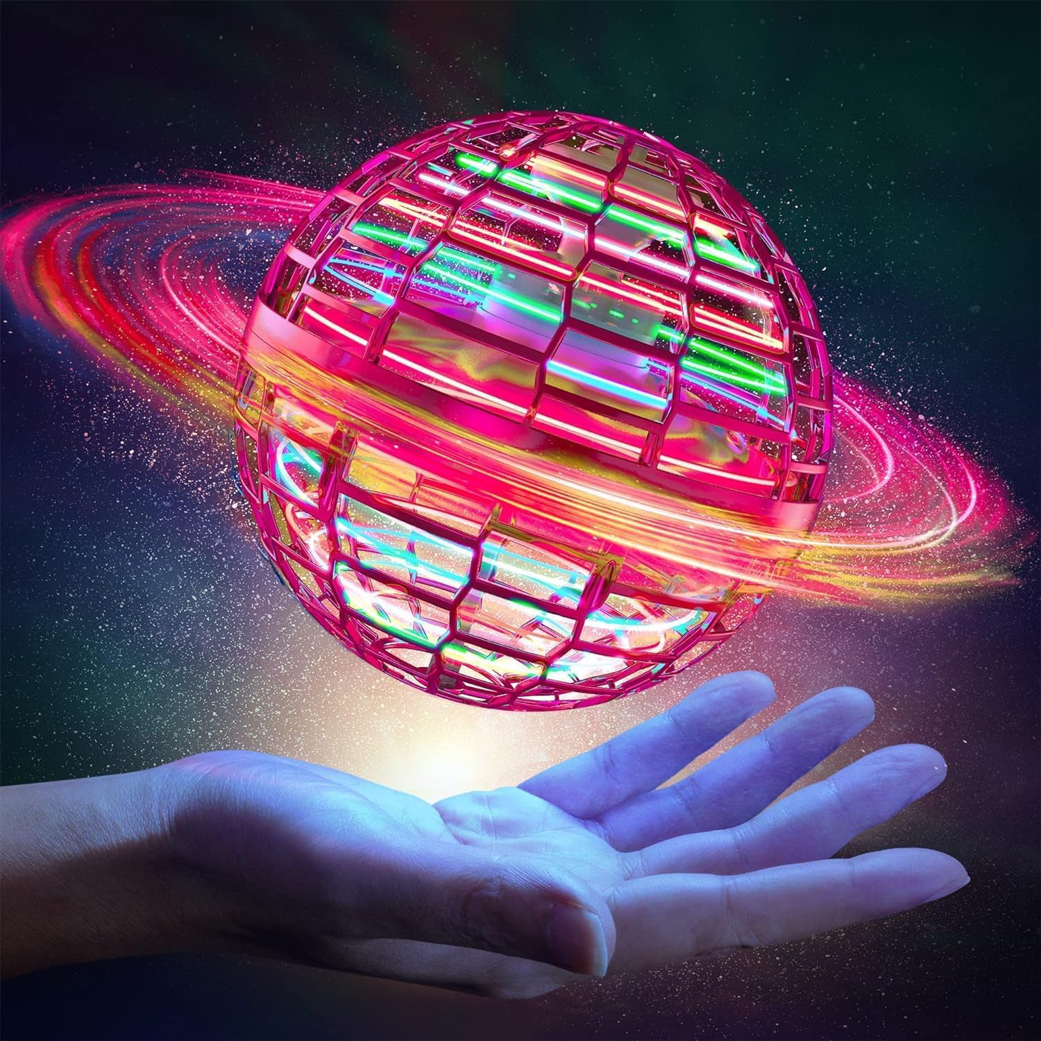 Flying Ball Toys, USB Rechargeable Built-in RGB Lights 360°Rotating Magic Controller signaturekarts