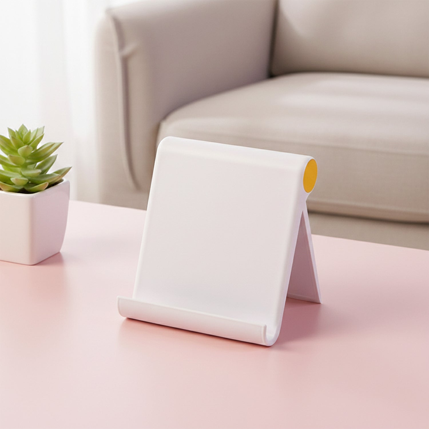 Plastic Foldable Desktop Mobile Stand (1 Pc / White) The Morsignaturekarts