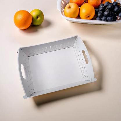Foldable Plastic Serving Tray - Portable with Handle for Kitchen & Dining (1pc) signaturekarts