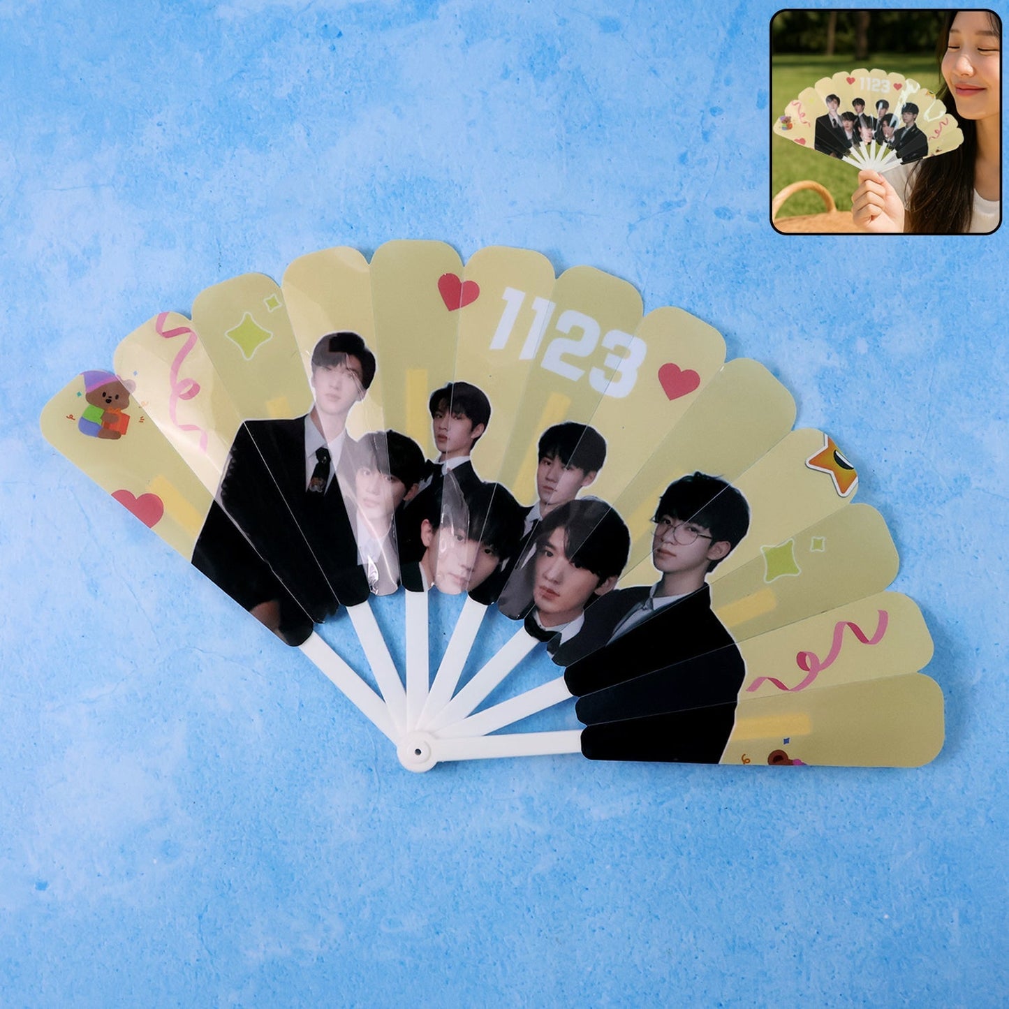 Idol-Themed Foldable Hand Fan - (1 Pc) signaturekarts