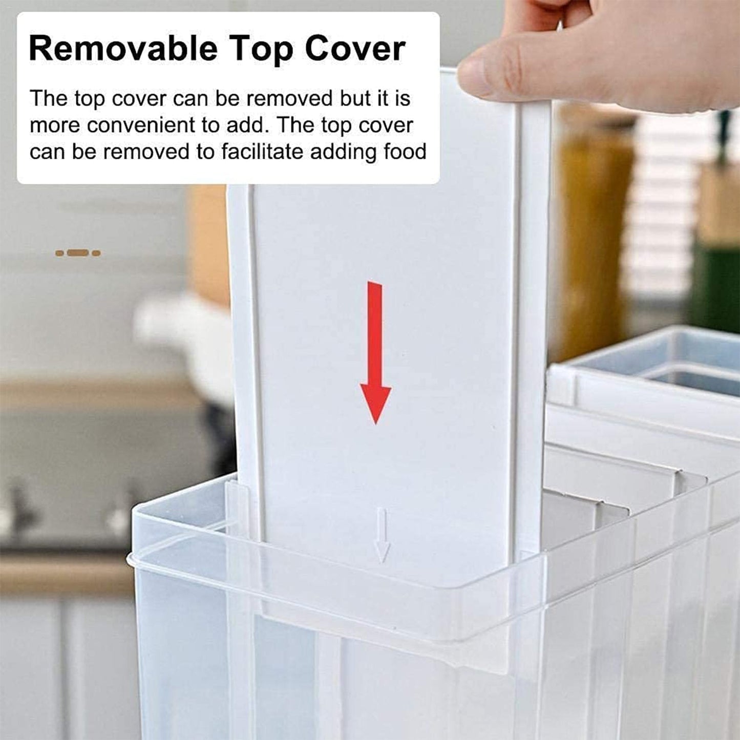 Easy Flow Cereal Dispenser for Kitchen 3 in 1 Push Button Wall Mount Container Your Brand