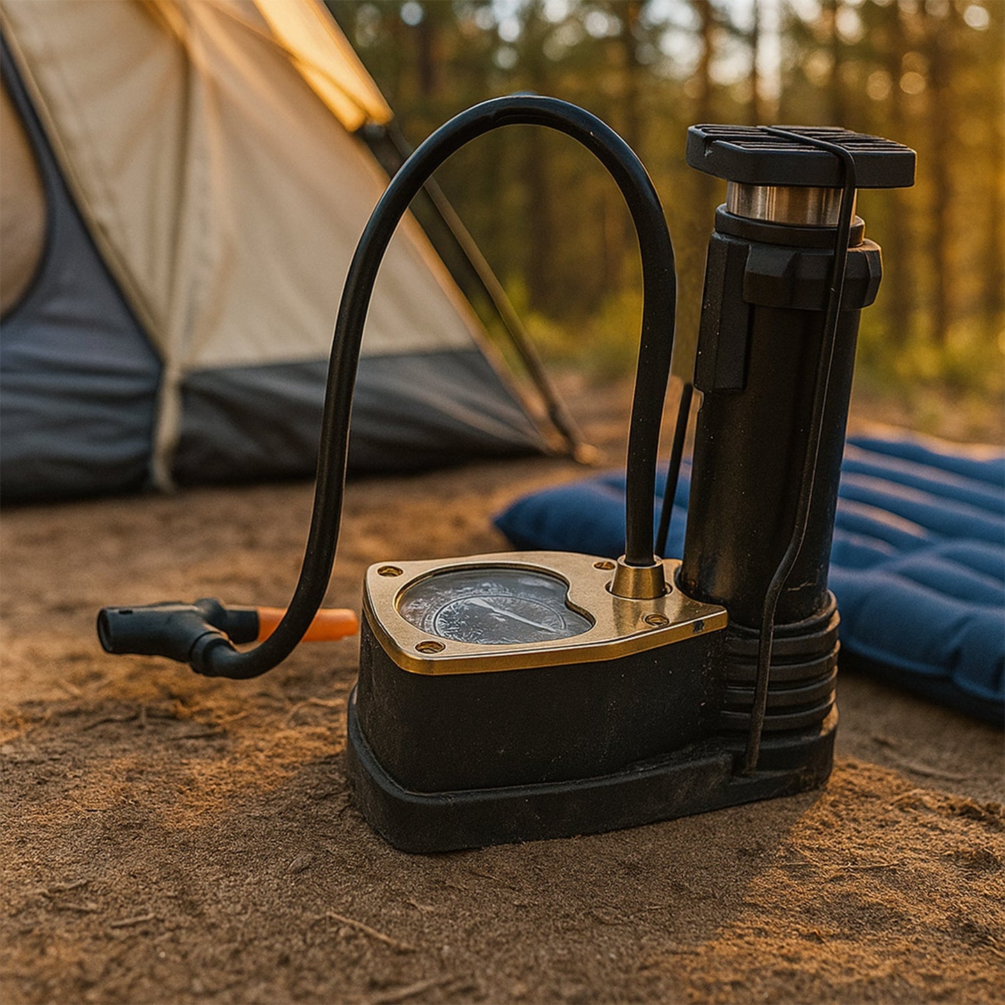Portable High Pressure Foot Air Pump with Needle (1 Pc) Signaturekarts