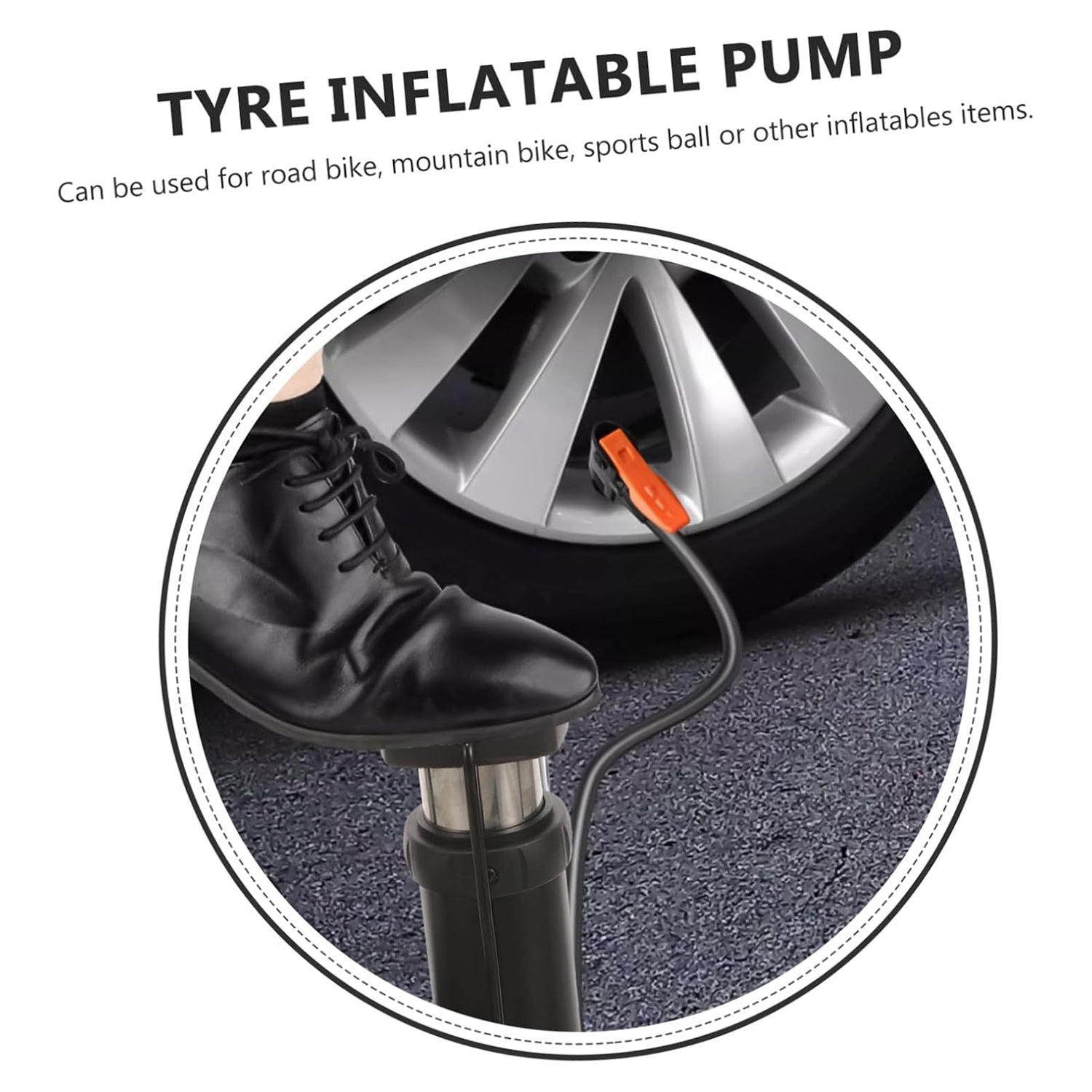 Portable High Pressure Foot Air Pump with Needle (1 Pc) Signaturekarts