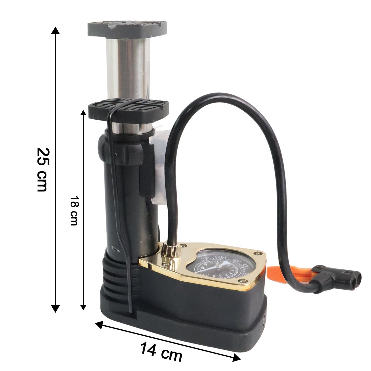 Portable High Pressure Foot Air Pump with Needle (1 Pc) Signaturekarts