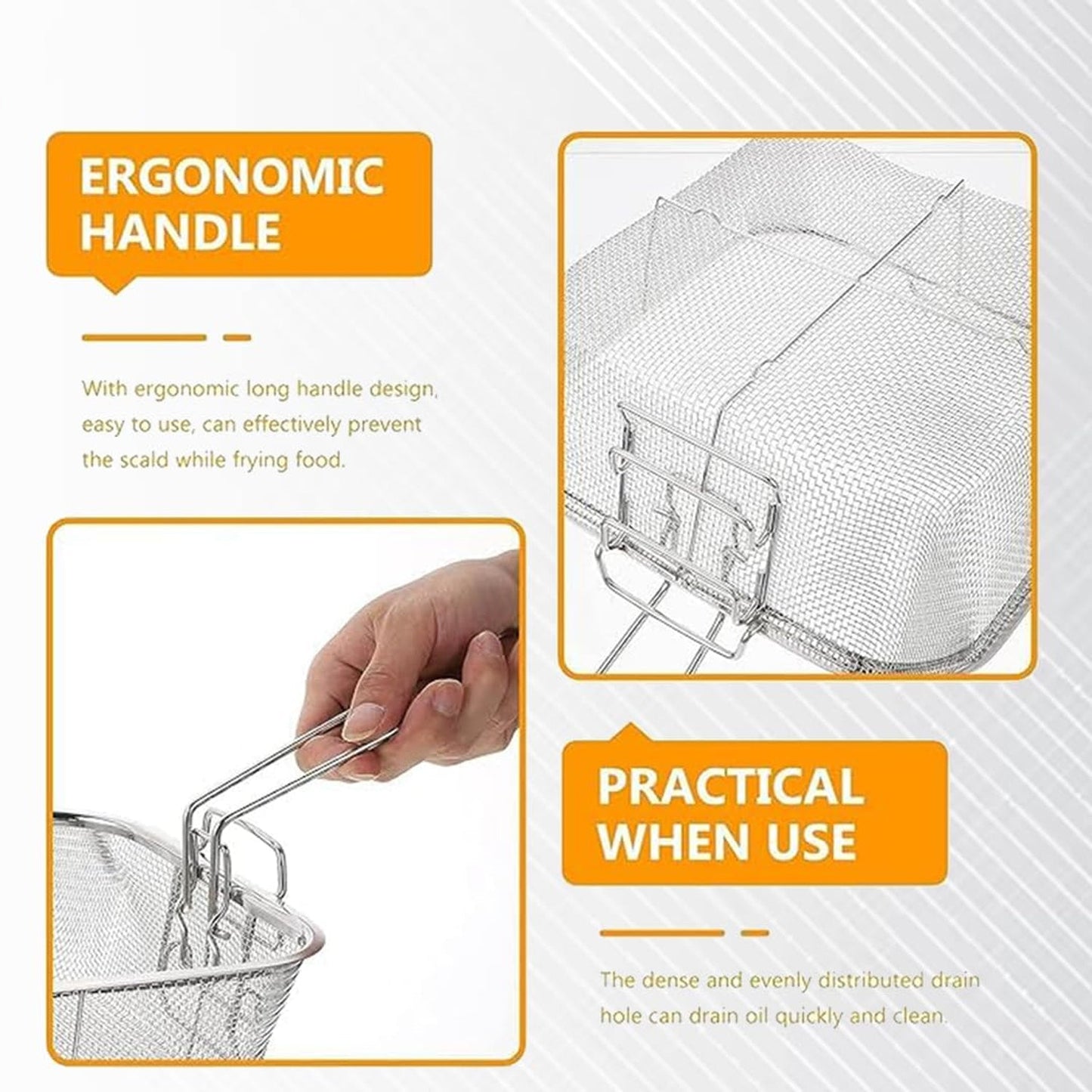 Stainless Steel Deep Fryer Basket with Long Handle (1 Pc) The Morsignaturekarts