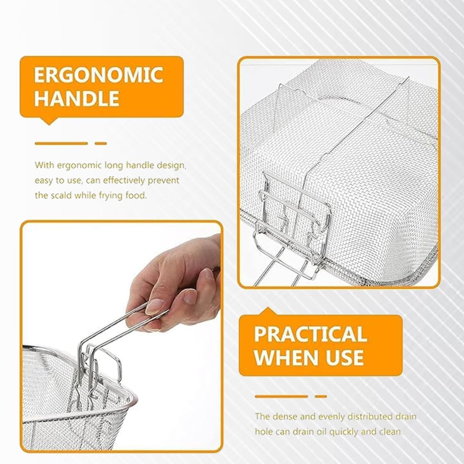 Stainless Steel Deep Fryer Basket with Long Handle (1 Pc) The Morsignaturekarts