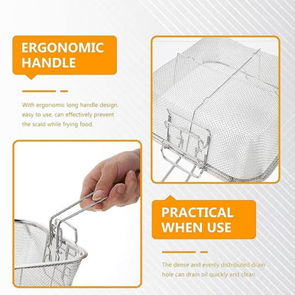 Stainless Steel Deep Fryer Basket with Long Handle (1 Pc) The Morsignaturekarts