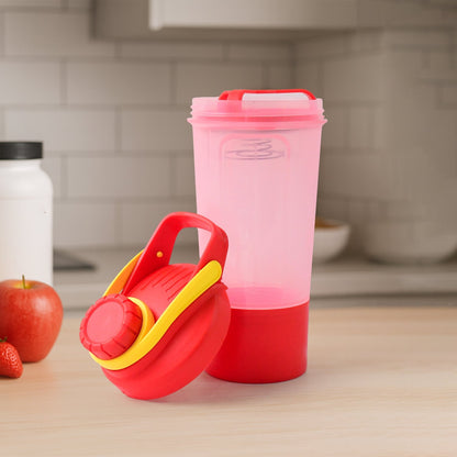 Supermom Plastic Premium Booster Gym Shaker Bottle with Mixing Ball (550ml / 1 Pc) signaturekarts
